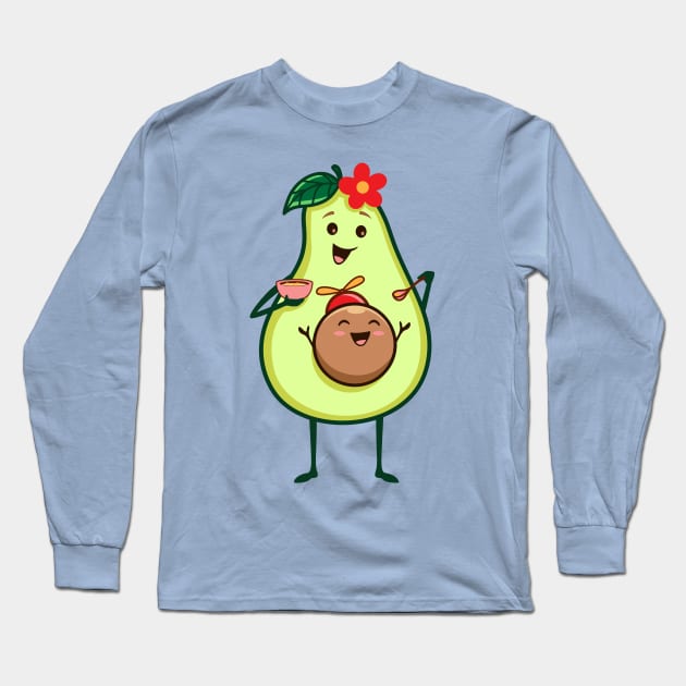 avocado mum feeding baby Long Sleeve T-Shirt by Mako Design 